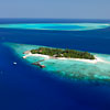 Photo aérienne des Maldives et des îles hôtels